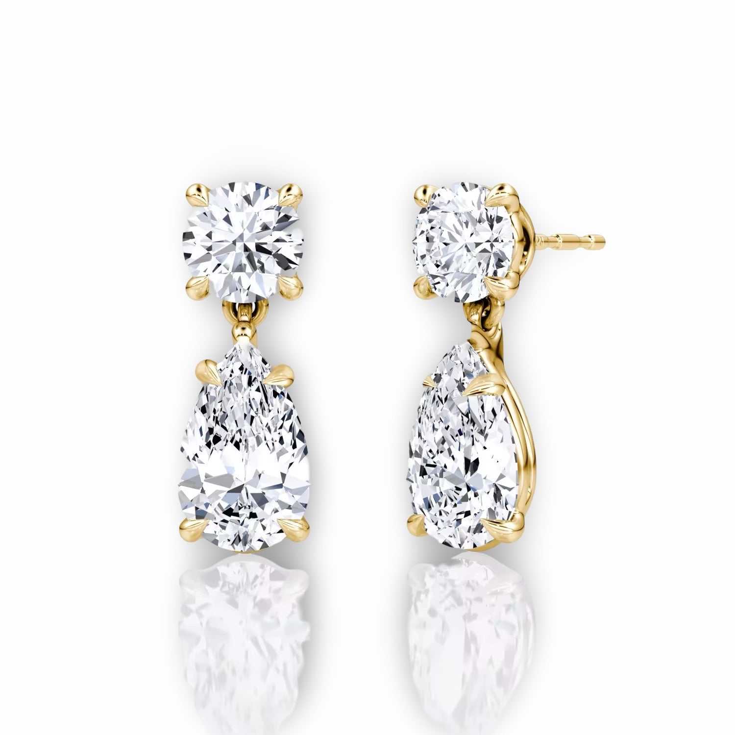 Gold Pear Earrings | 925 Silver