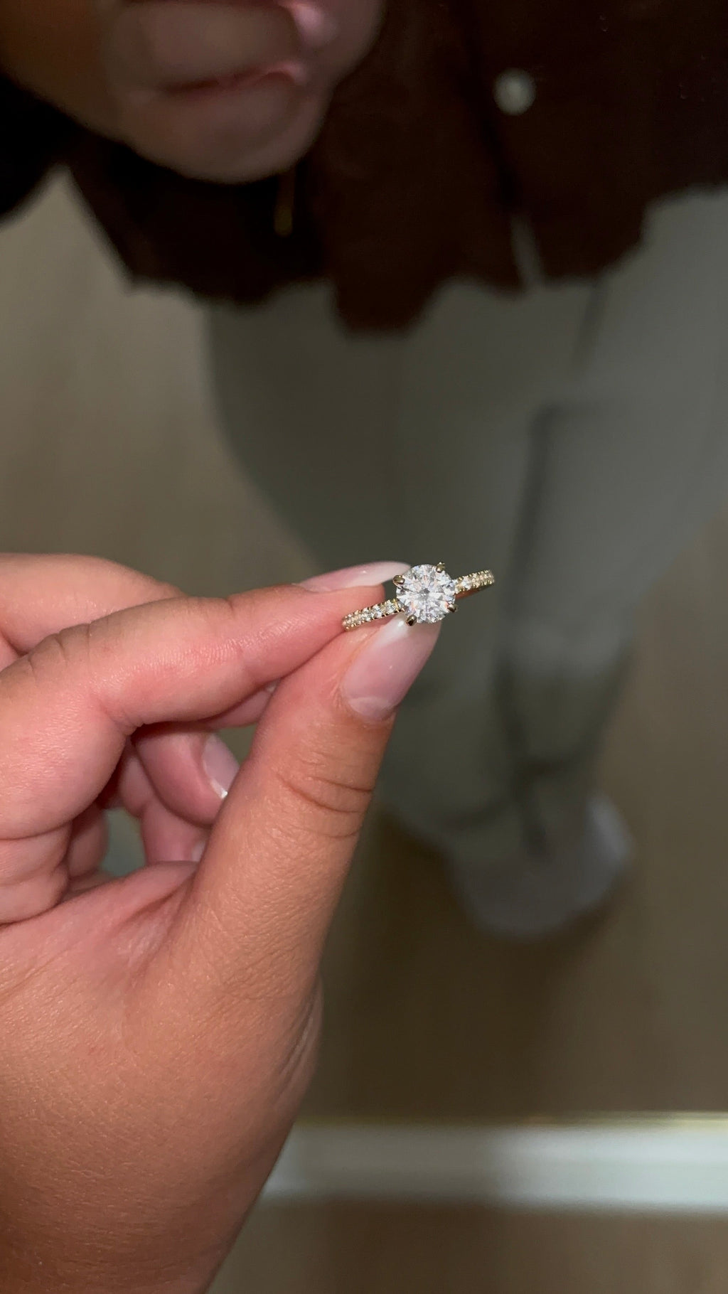 Gold Round Diamond Ring | 925 Sterling Silver