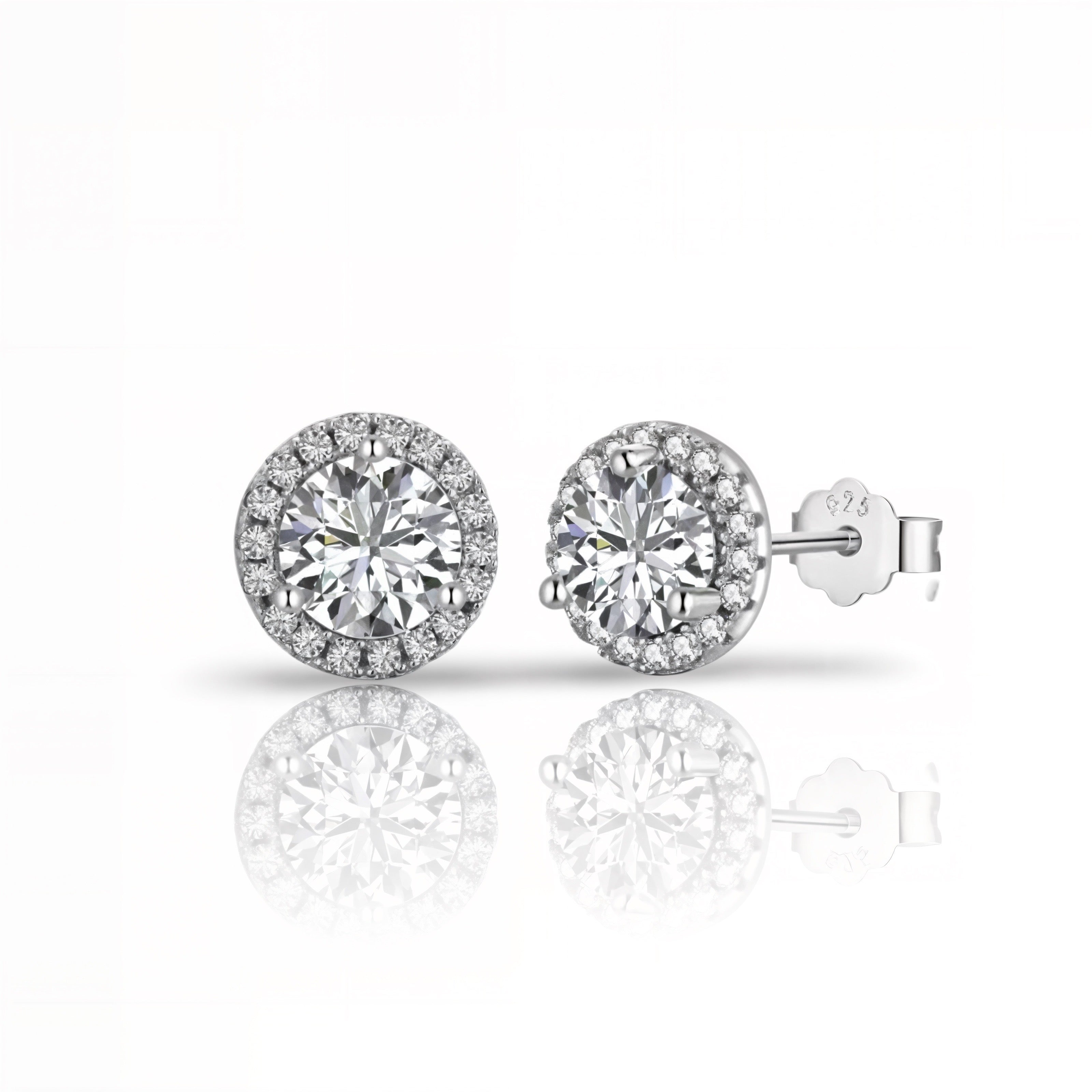 Silver Solitaire Earrings | 925 Sterling Silver