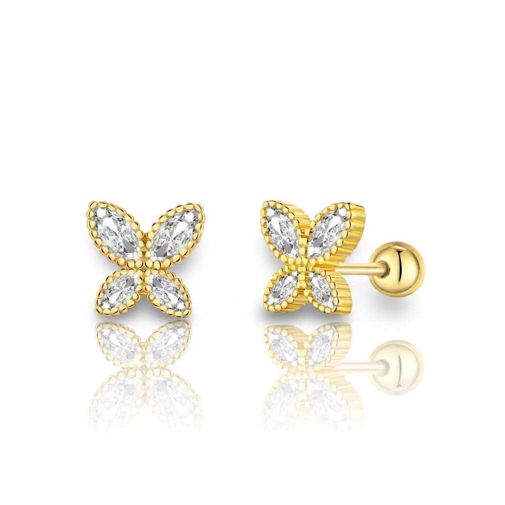 Gold Butterfly Earrings | 925 Sterling Silver