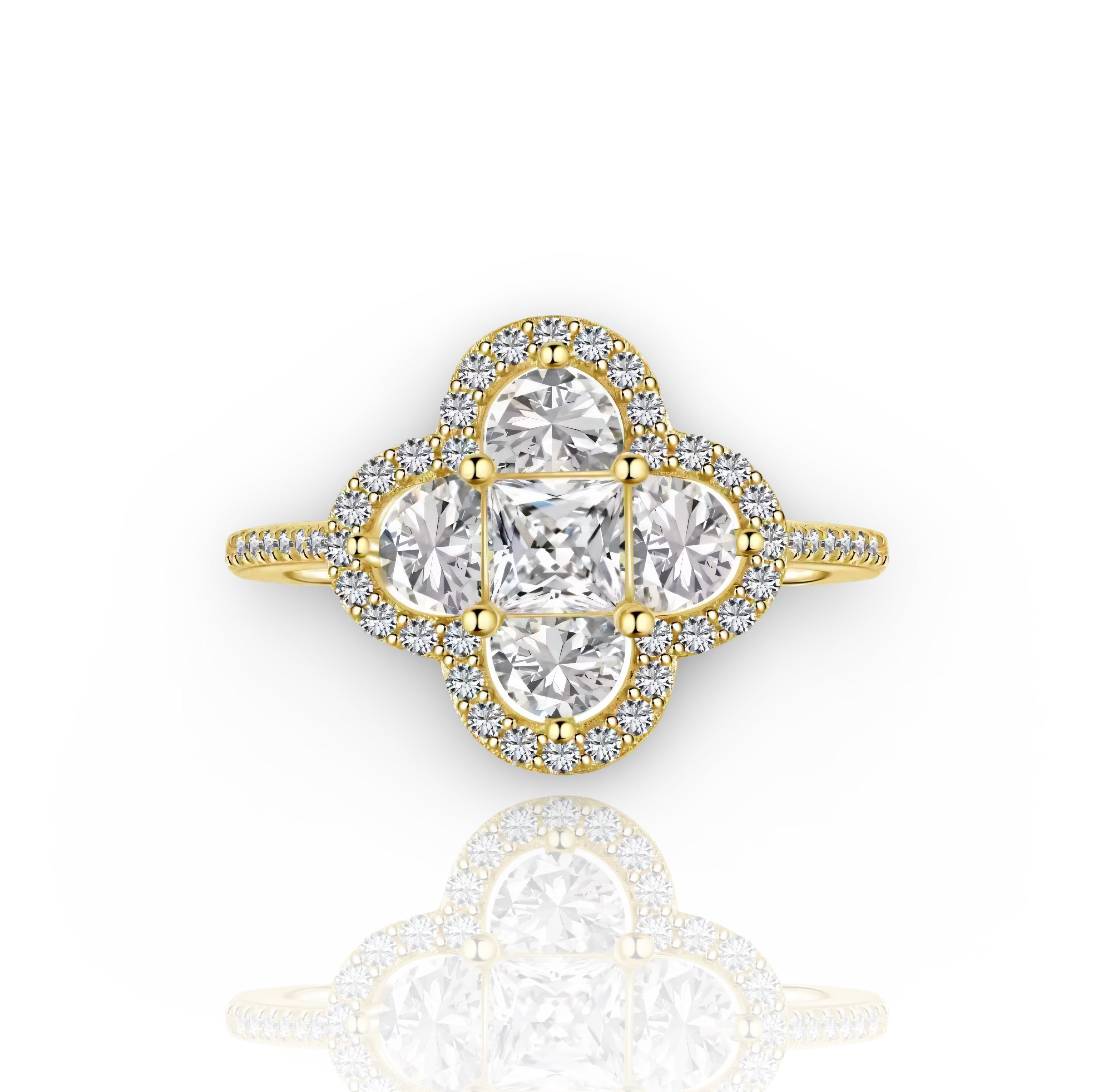 Gold Clover Ring | 925 Sterling Silver