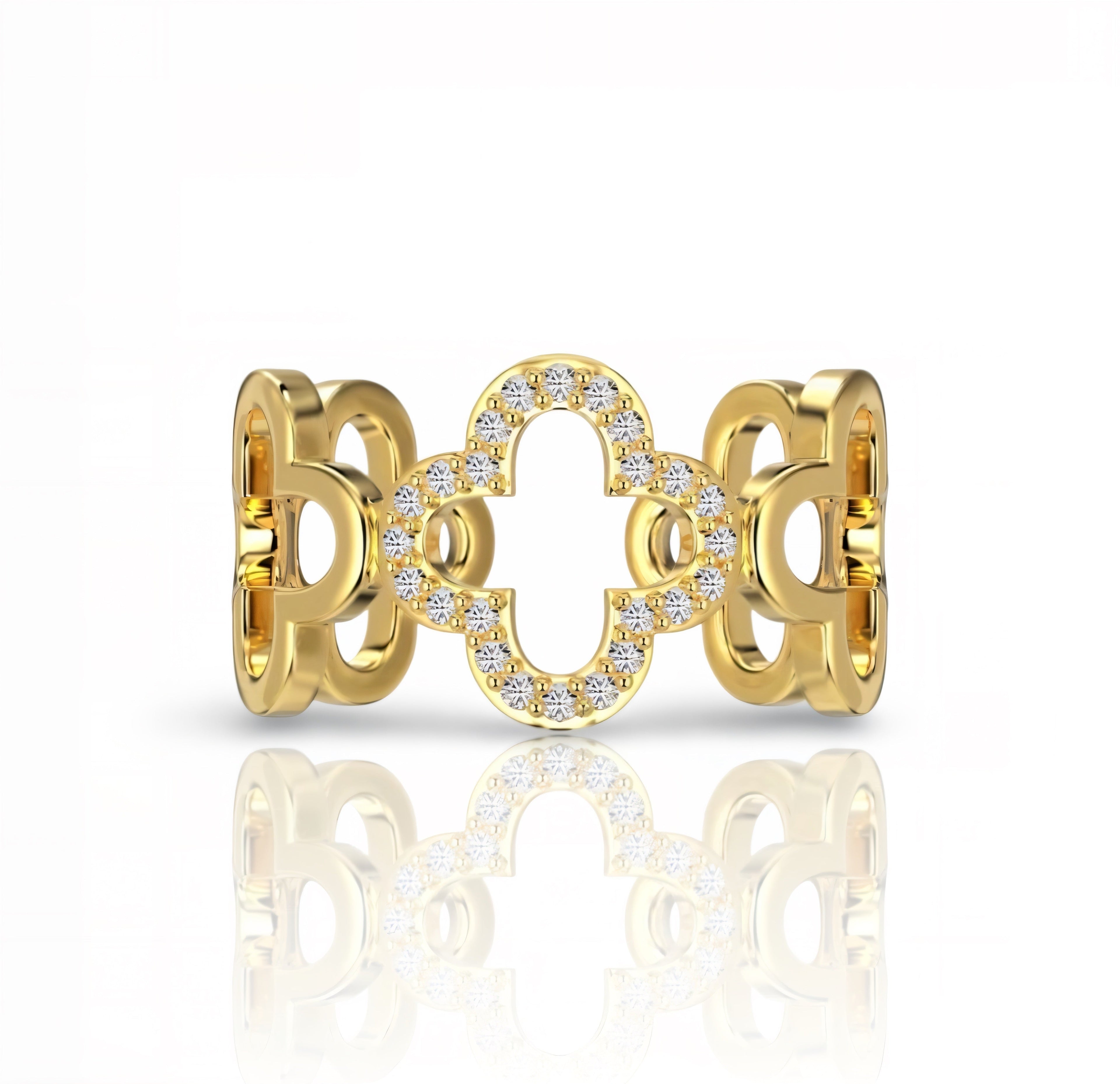 Gold Luxe Clover Ring | 925 Sterling Silver