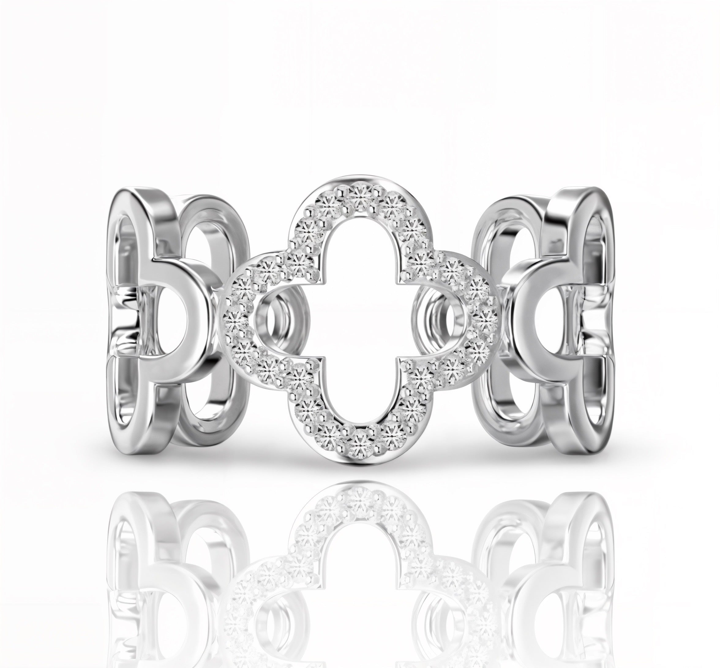 Silver Luxe Clover Ring | 925 Sterling Silver