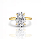 Gold Oval Diamond Ring | 925 Sterling Silver