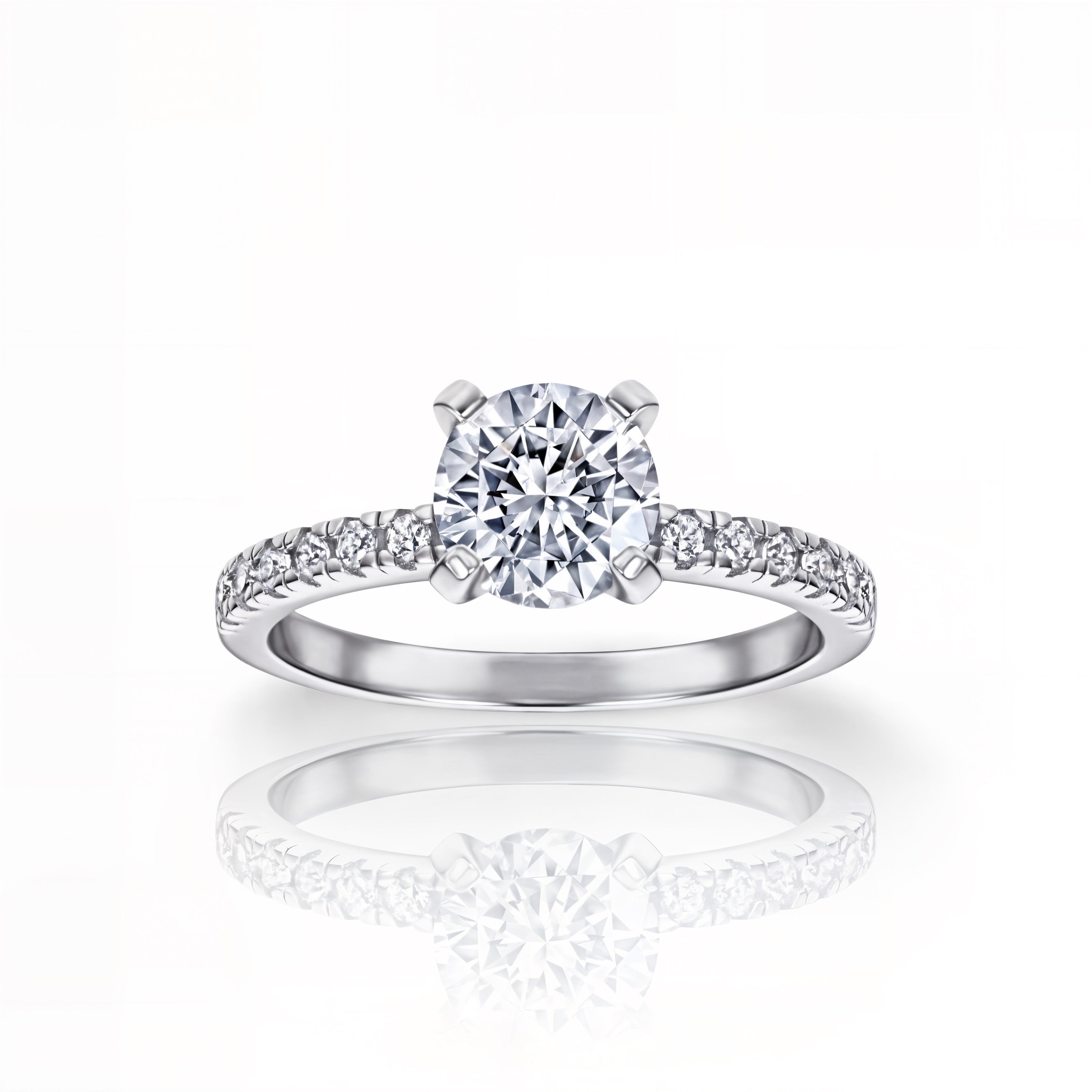 Silver Round Diamond Ring | 925 Sterling Silver